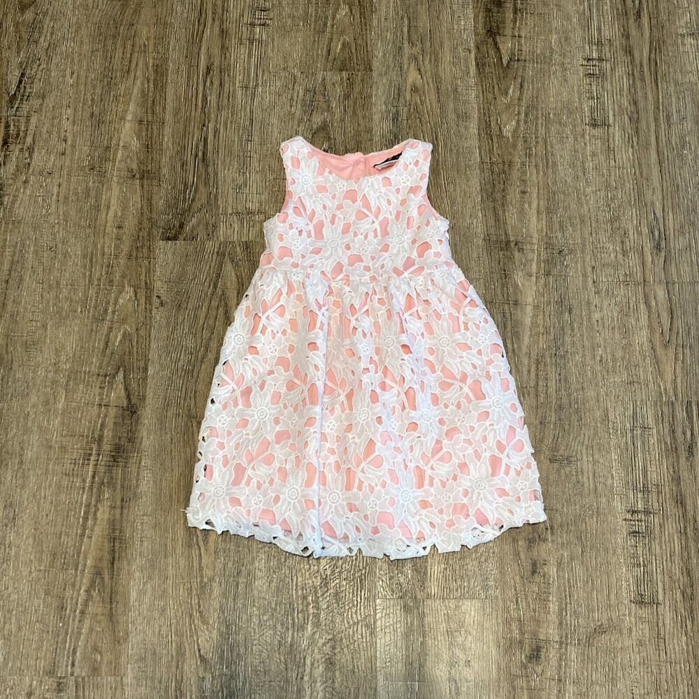 Rare Editions Super Cute Girls Dress ~ Pink & White ~ Sz 4 ~ Sleeveless